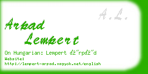 arpad lempert business card